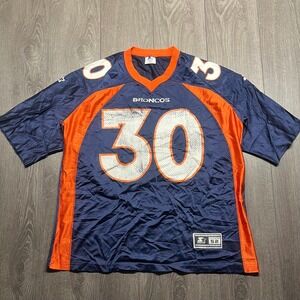 Vintage Denver Broncos Terrell Davis Starter XL #30 NFL 1990s Size 52 Football